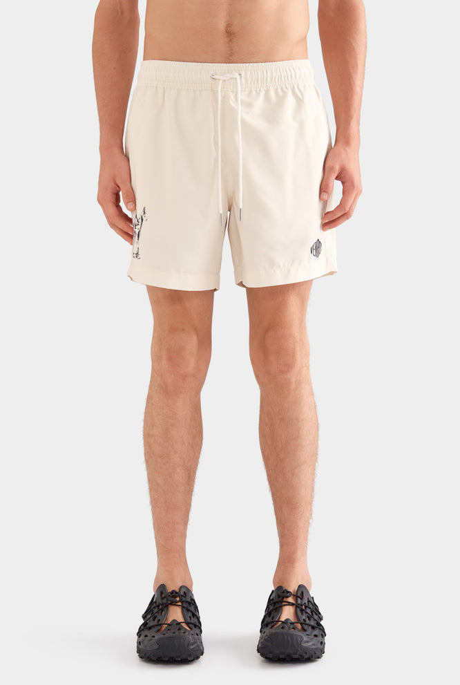 Printed Swim Short - Blue/Red BAM