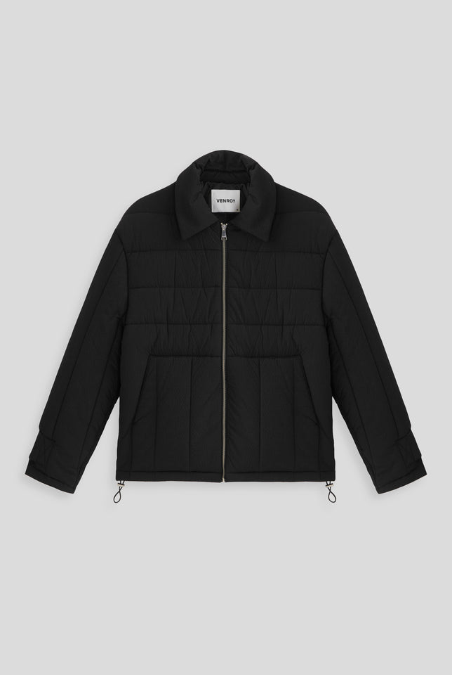 Quilted Puffer Jacket - Black