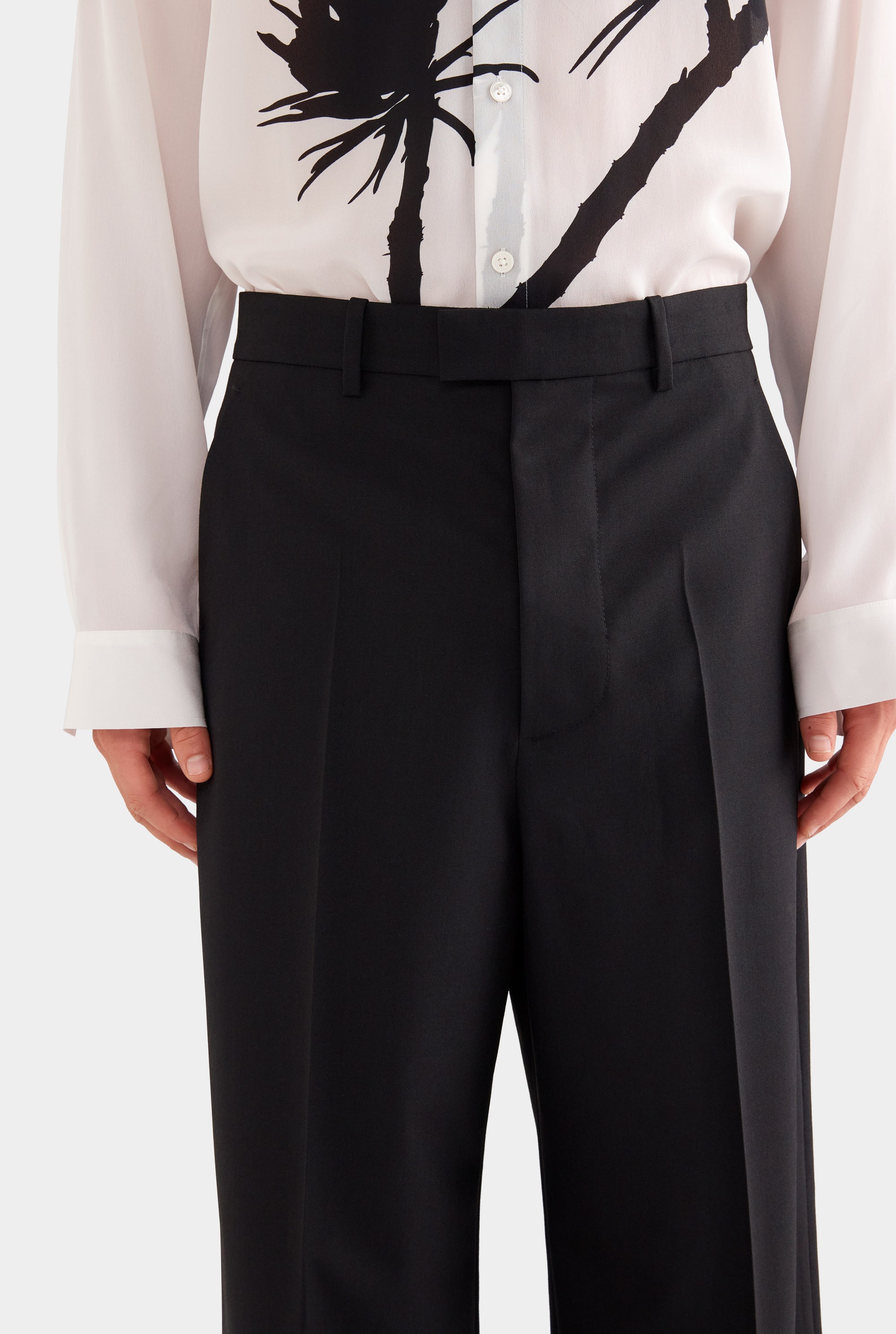Relaxed Wool Suit Pant - Black