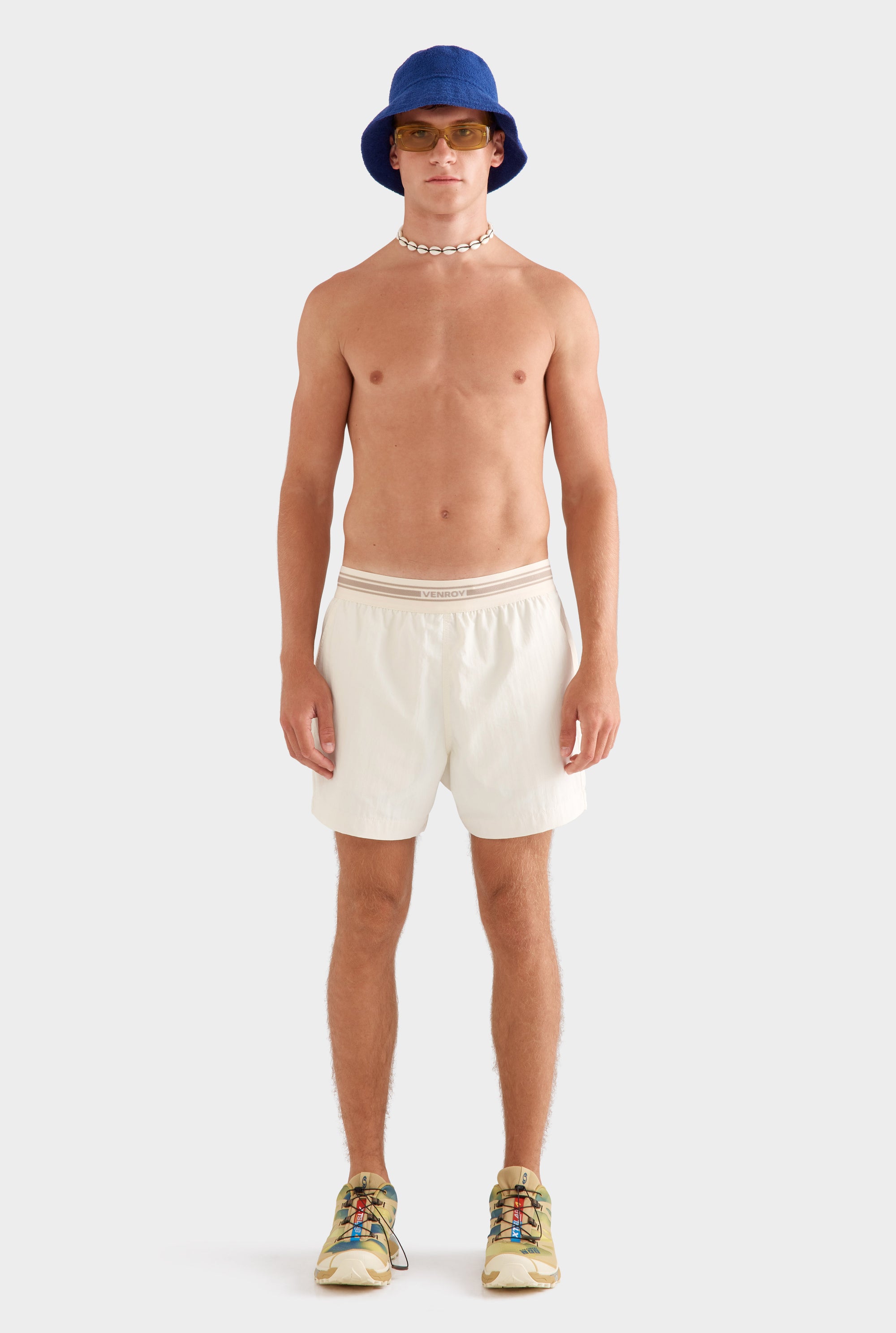 Exposed Elastic Swim Short -  Cream