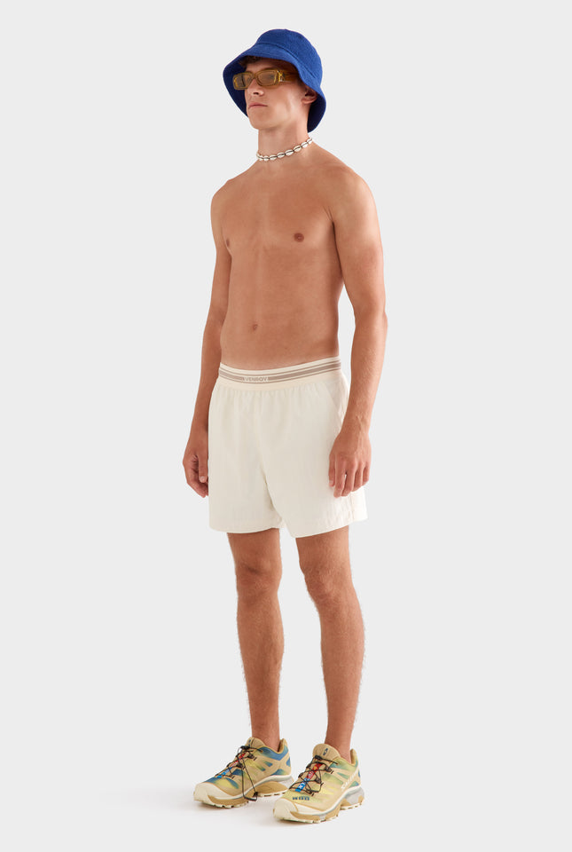 Exposed Elastic Swim Short -  Cream