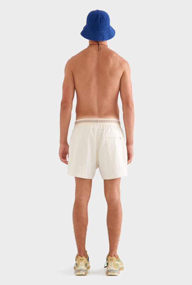 Exposed Elastic Swim Short -  Cream