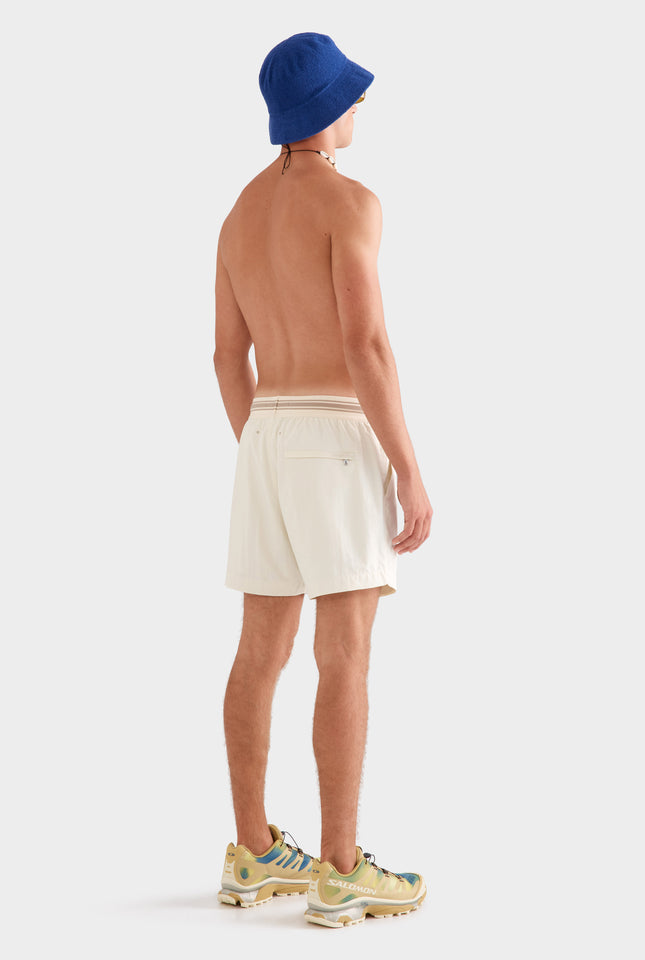 Exposed Elastic Swim Short -  Cream