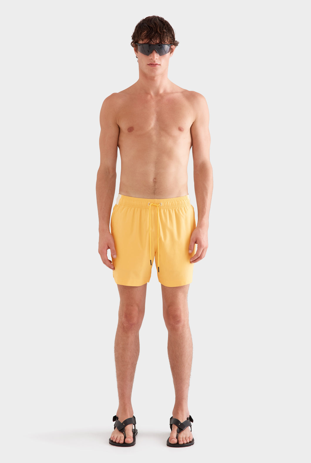 Solid Stretch Swim Short -  Amber Yellow/Cream