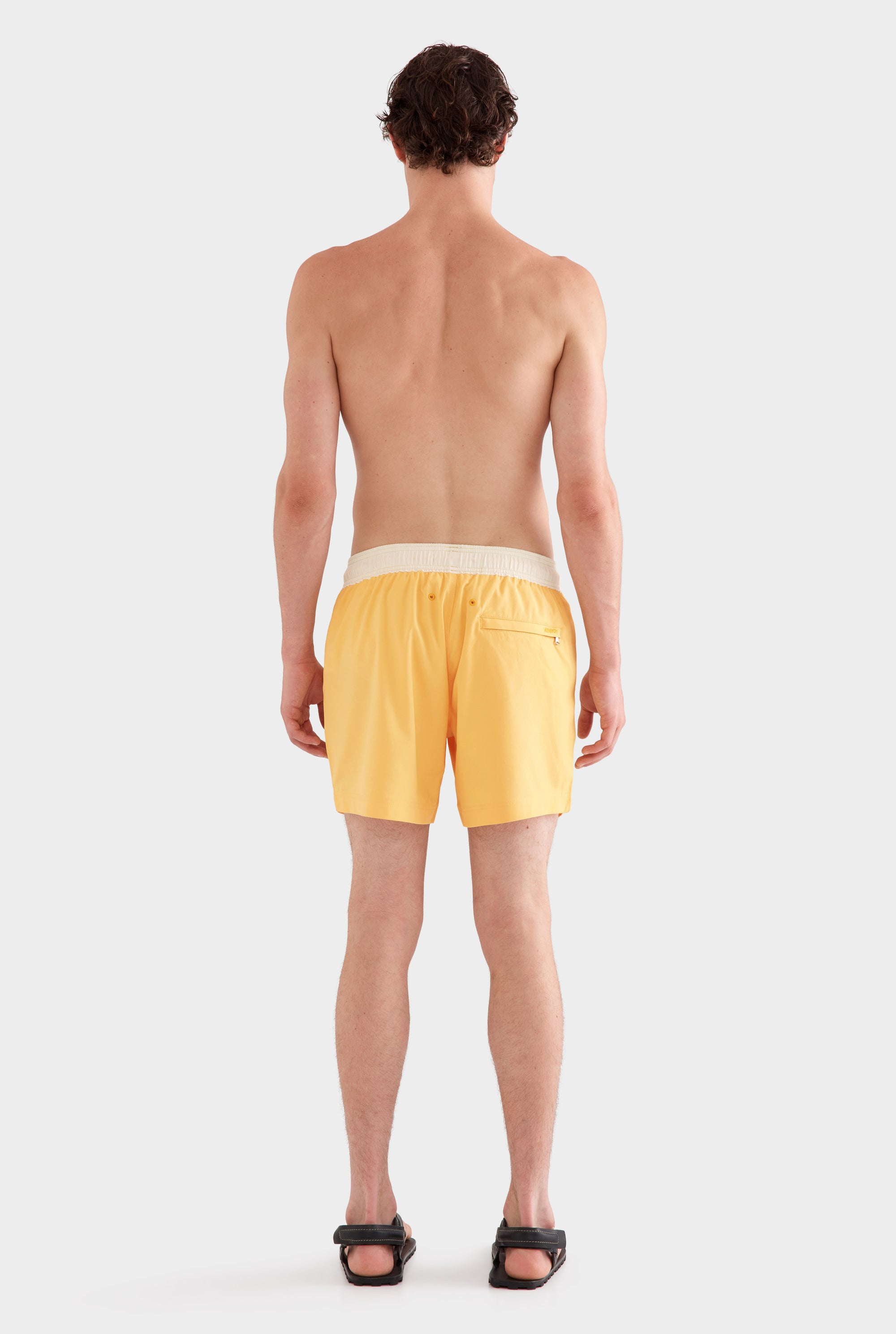 Solid Stretch Swim Short -  Amber Yellow/Cream