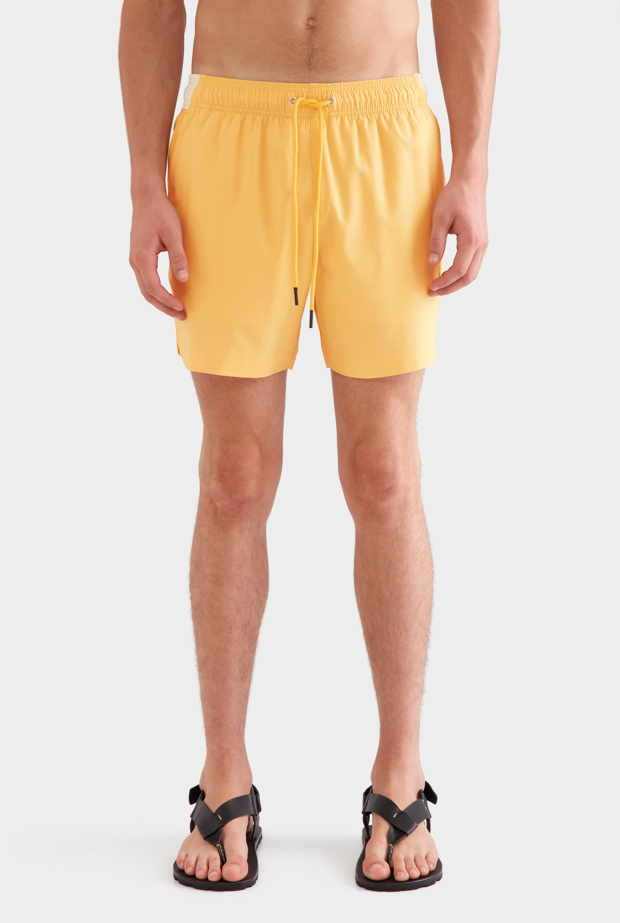 Solid Stretch Swim Short -  Amber Yellow/Cream