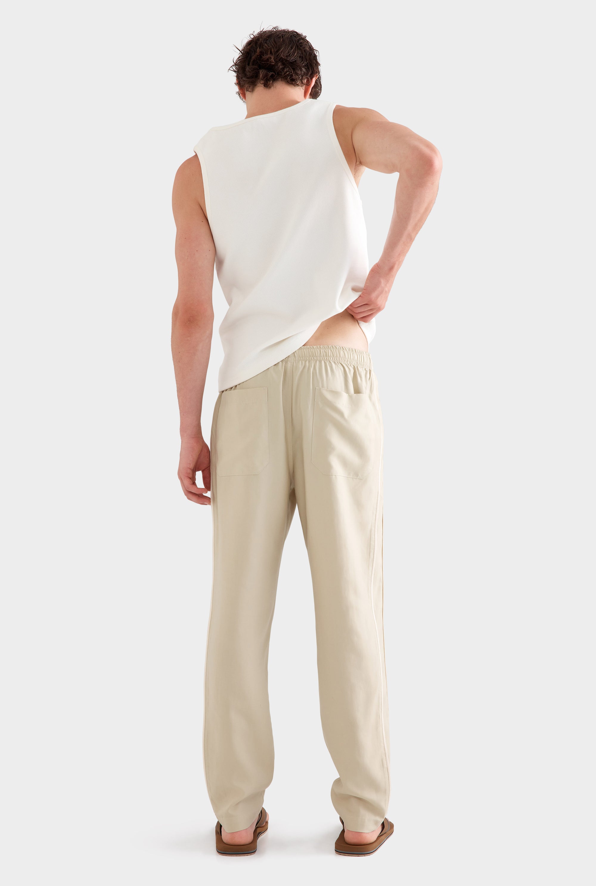 Tencel Lounge Chino -  Pistachio Shell/Natural Tape