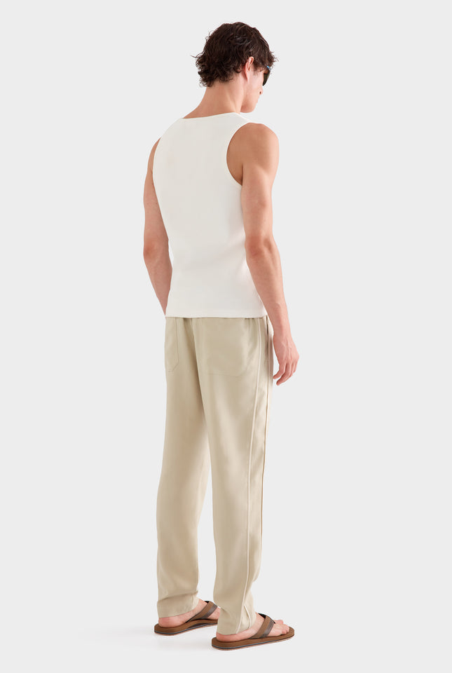 Tencel Lounge Chino -  Pistachio Shell/Natural Tape