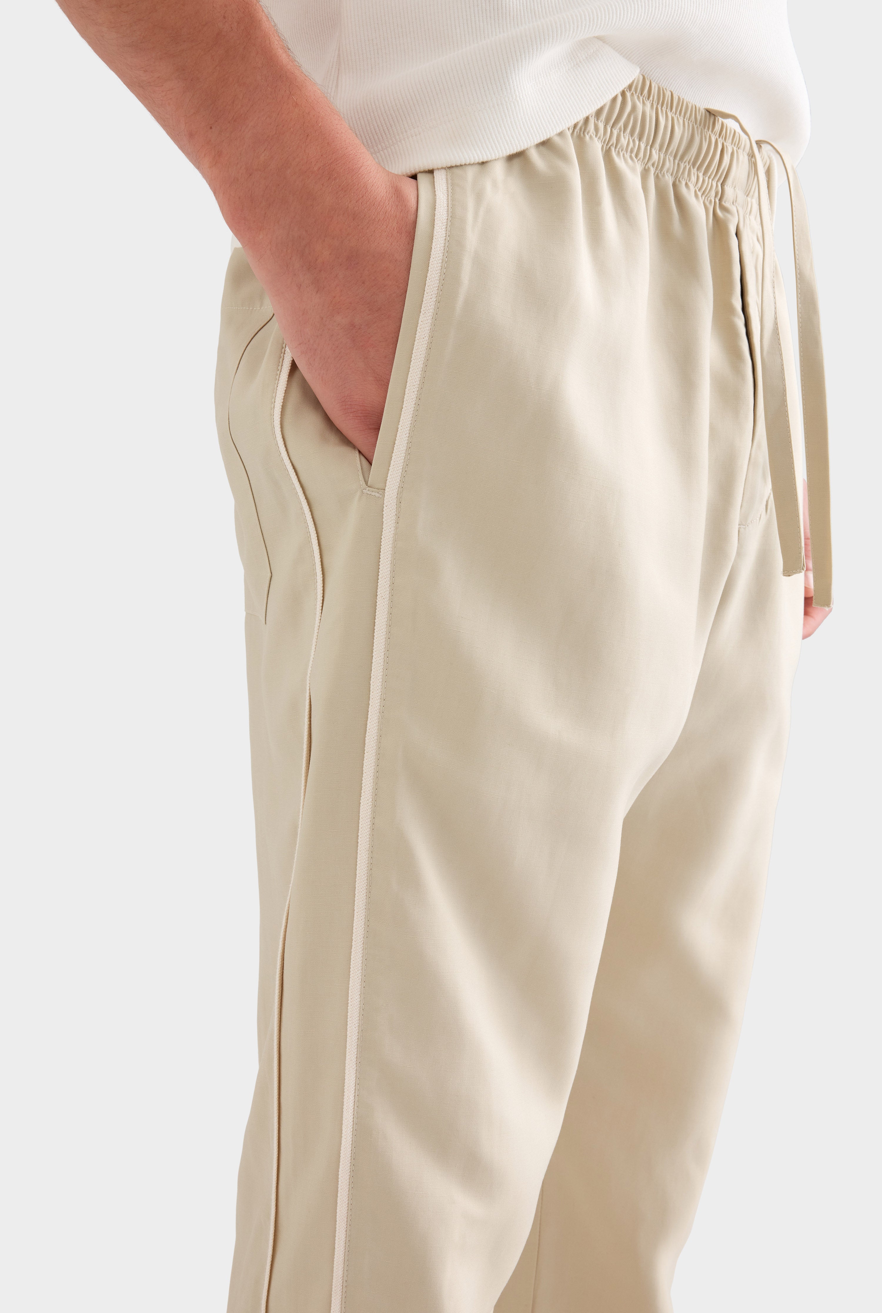 Tencel Lounge Chino -  Pistachio Shell/Natural Tape