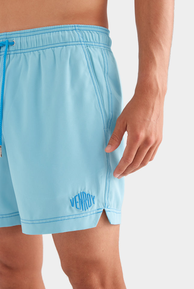 Solid Stretch Swim Short - Aqua Blue