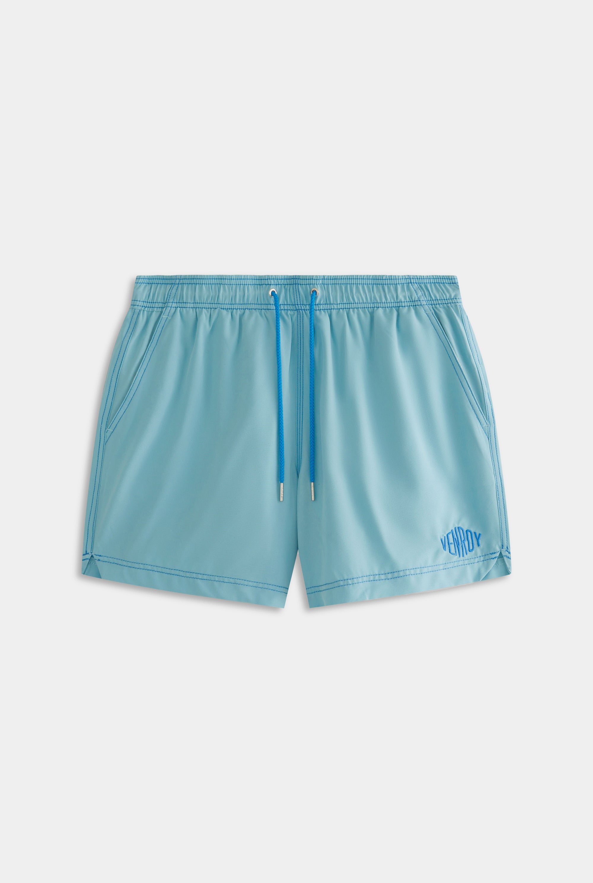 Solid Stretch Swim Short - Aqua Blue