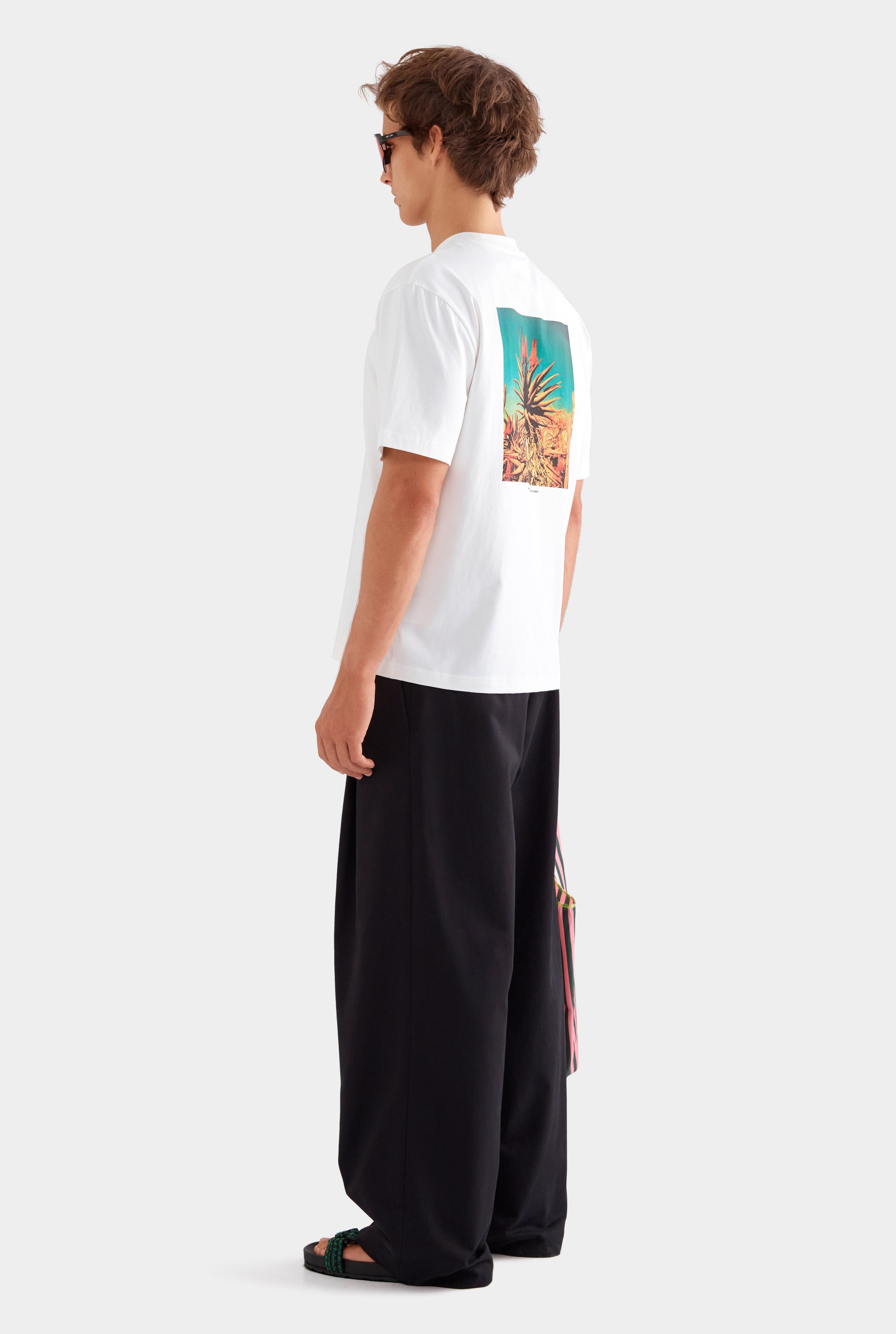 Standard Cotton T Shirt - Off White/Cactus Print