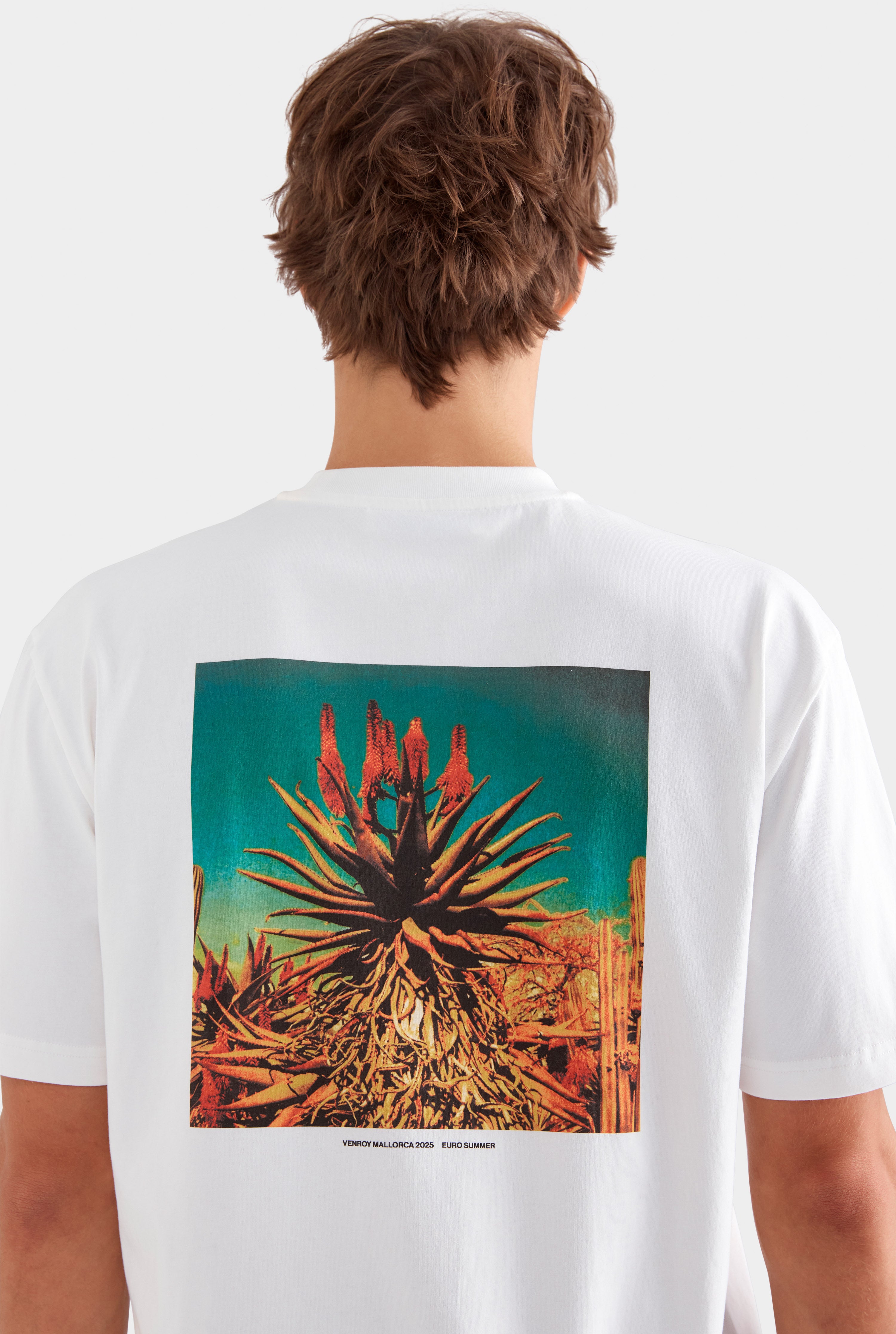 Standard Cotton T Shirt - Off White/Cactus Print