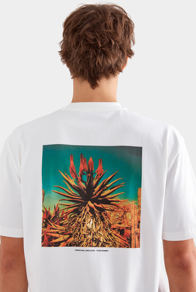 Standard Cotton T Shirt - Off White/Cactus Print