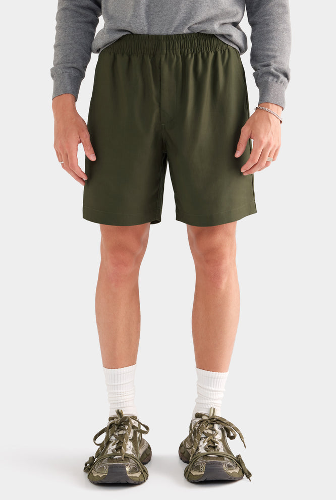 Tencel Lounge Short - Chocolate/Bright Blue