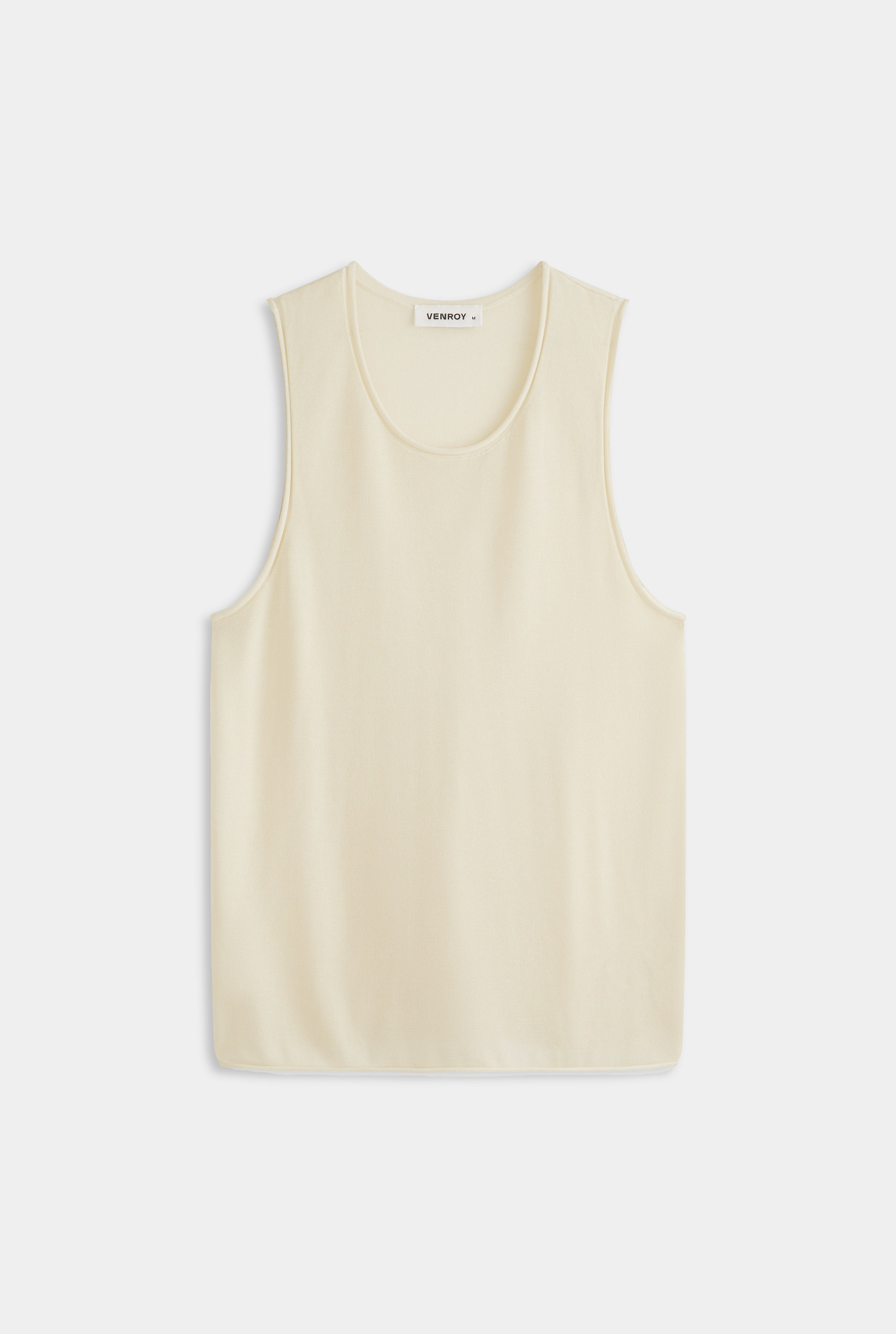 Tencel Rolled Edge Tank - Cream