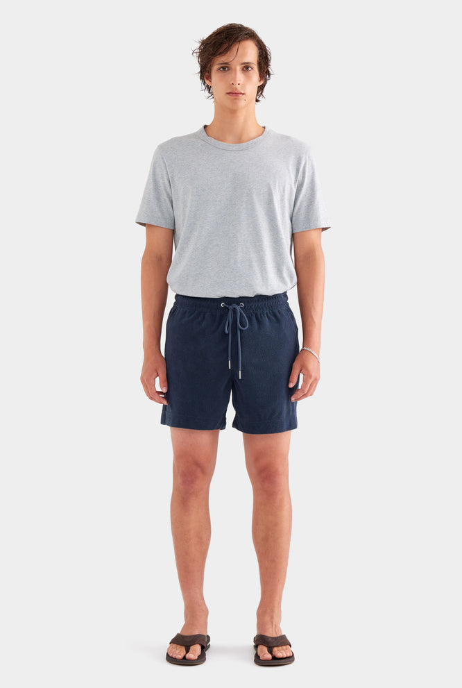 Terry Towel Lounge Shorts - Navy
