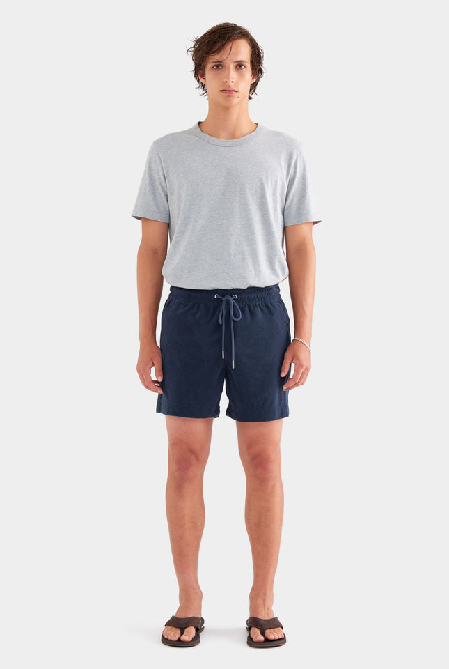 Terry Towel Lounge Shorts - Navy