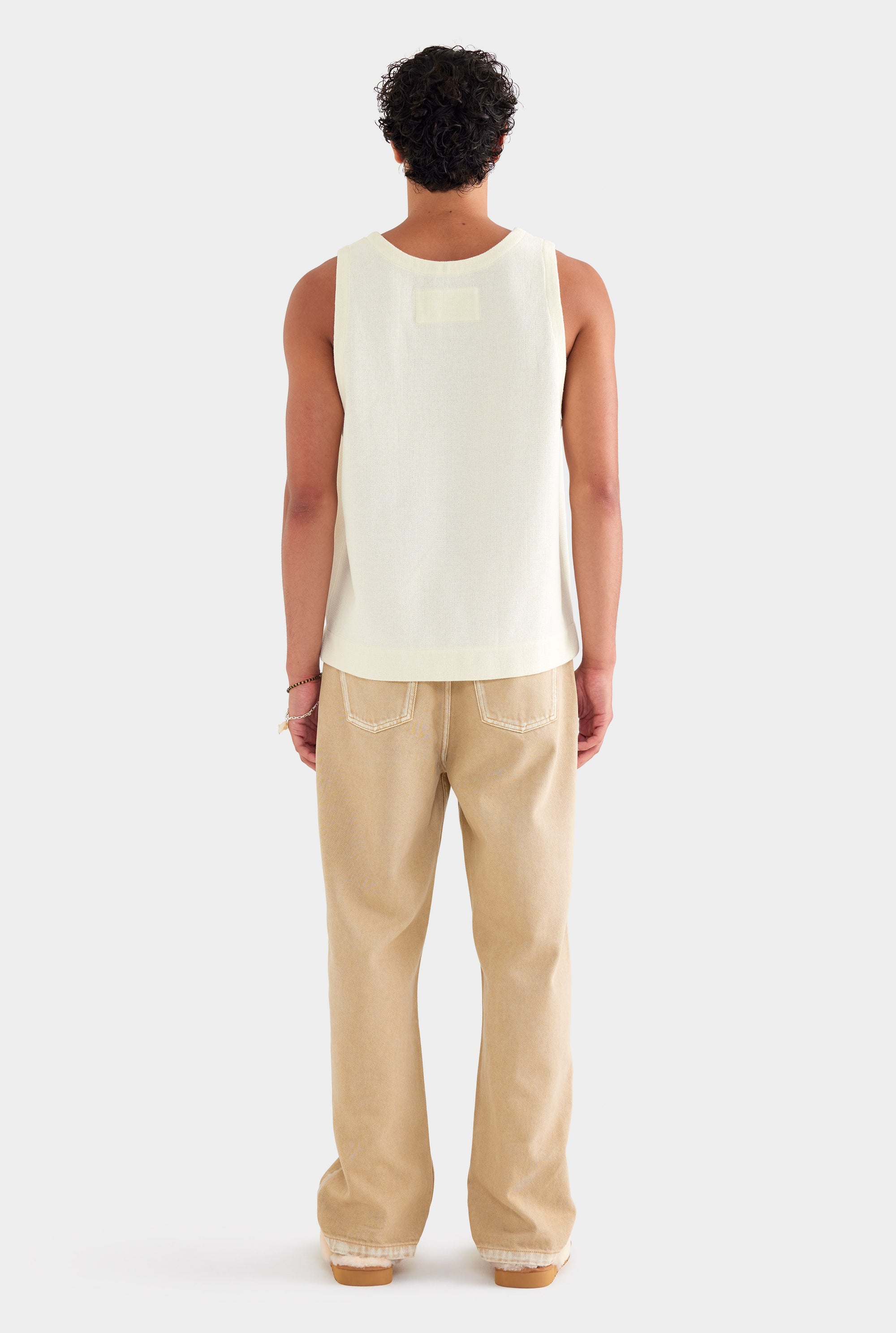 Textured Cotton Tank - Cream