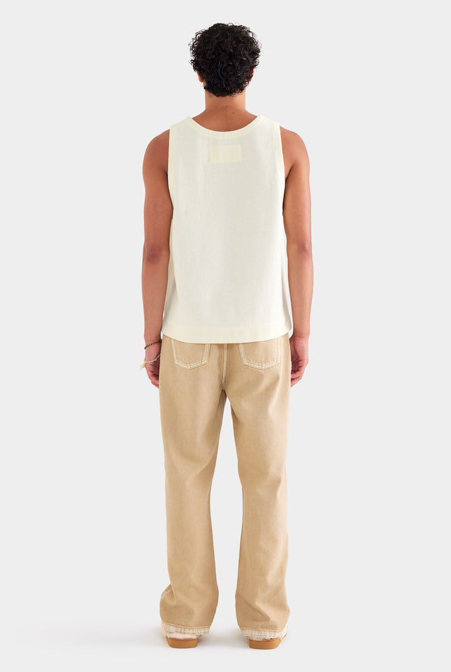 Textured Cotton Tank - Cream