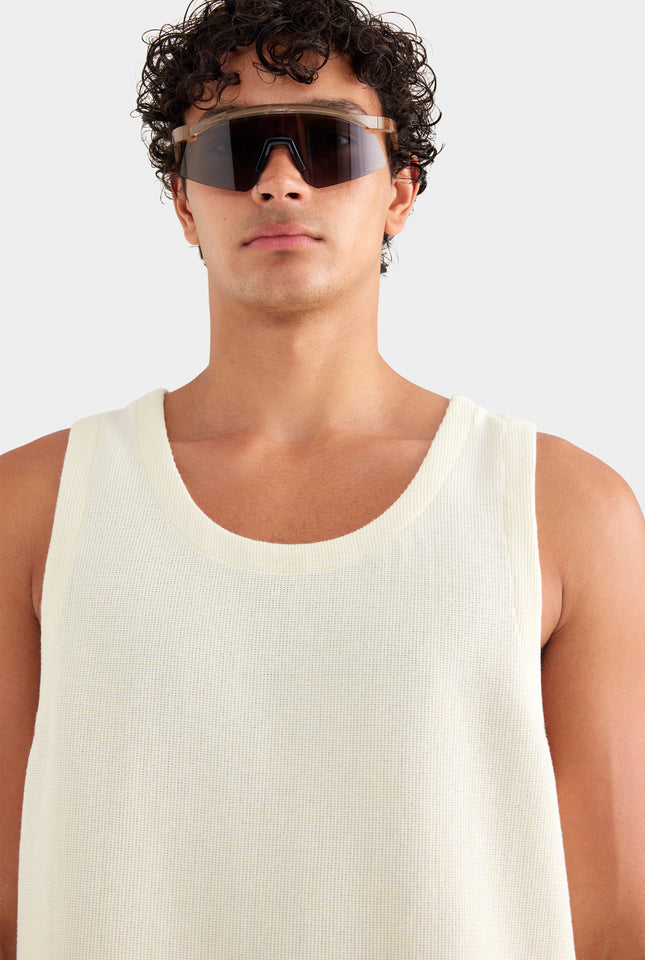 Textured Cotton Tank - Cream
