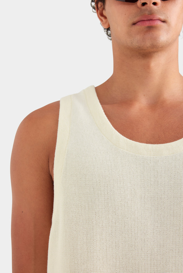 Textured Cotton Tank - Cream