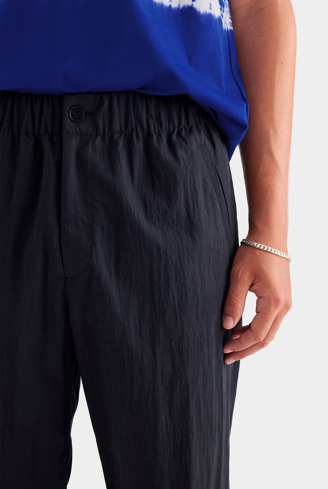 Cotton Nylon Parachute Pant - Black