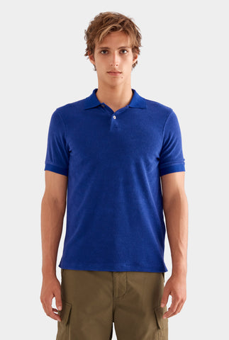 Knitted Terry Polo - Blueberry