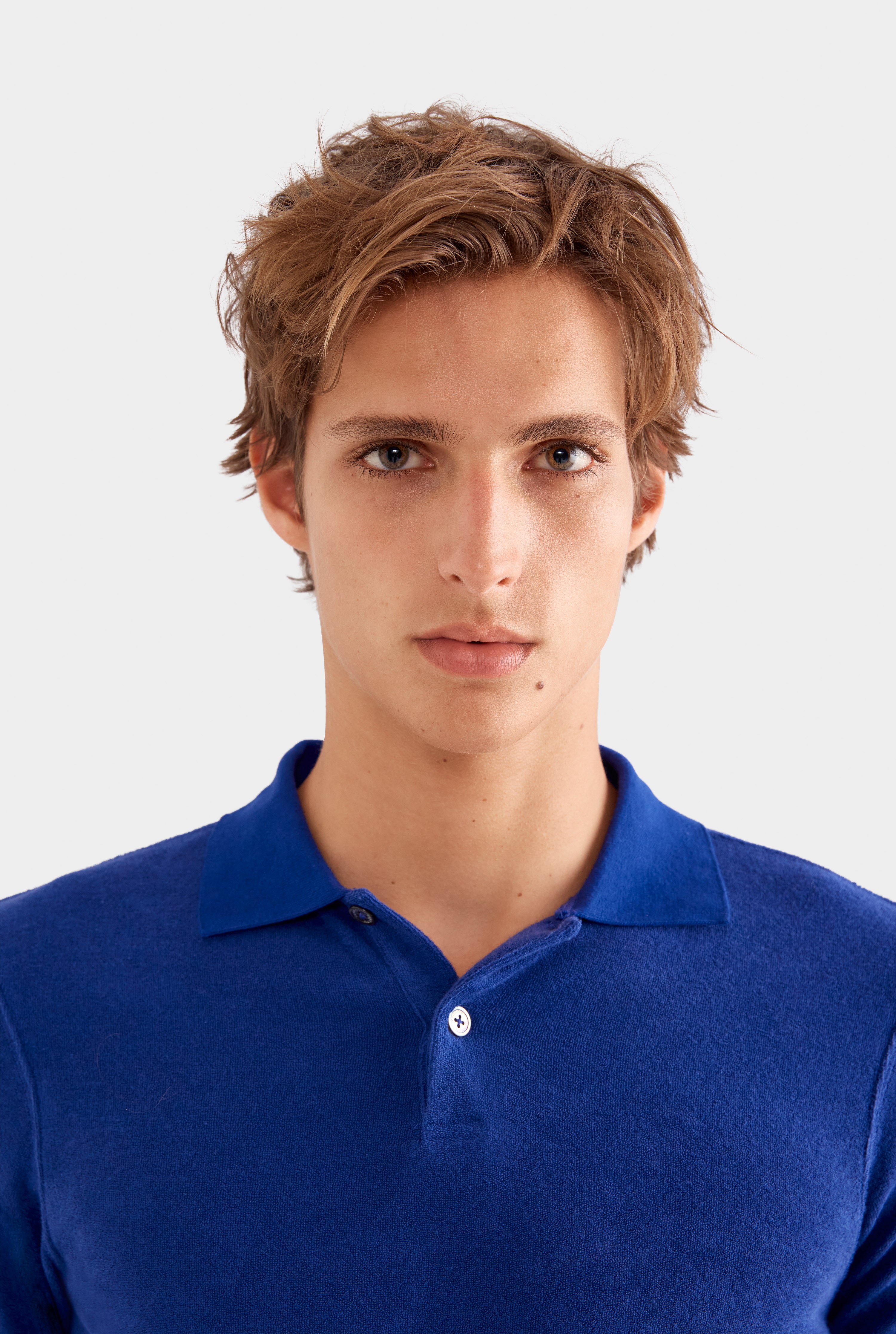 Knitted Terry Polo - Blueberry