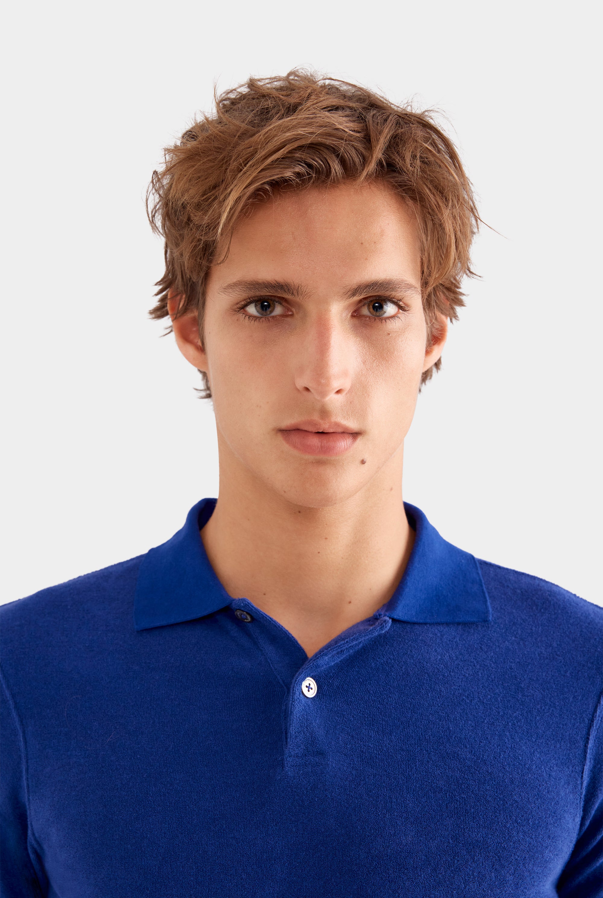 Knitted Terry Polo - Blueberry