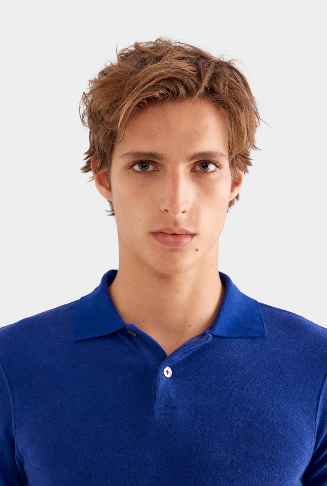 Knitted Terry Polo - Blueberry