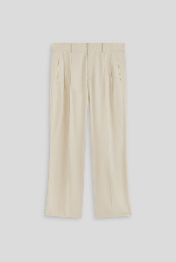 Tailored Pleat Trouser - Cream