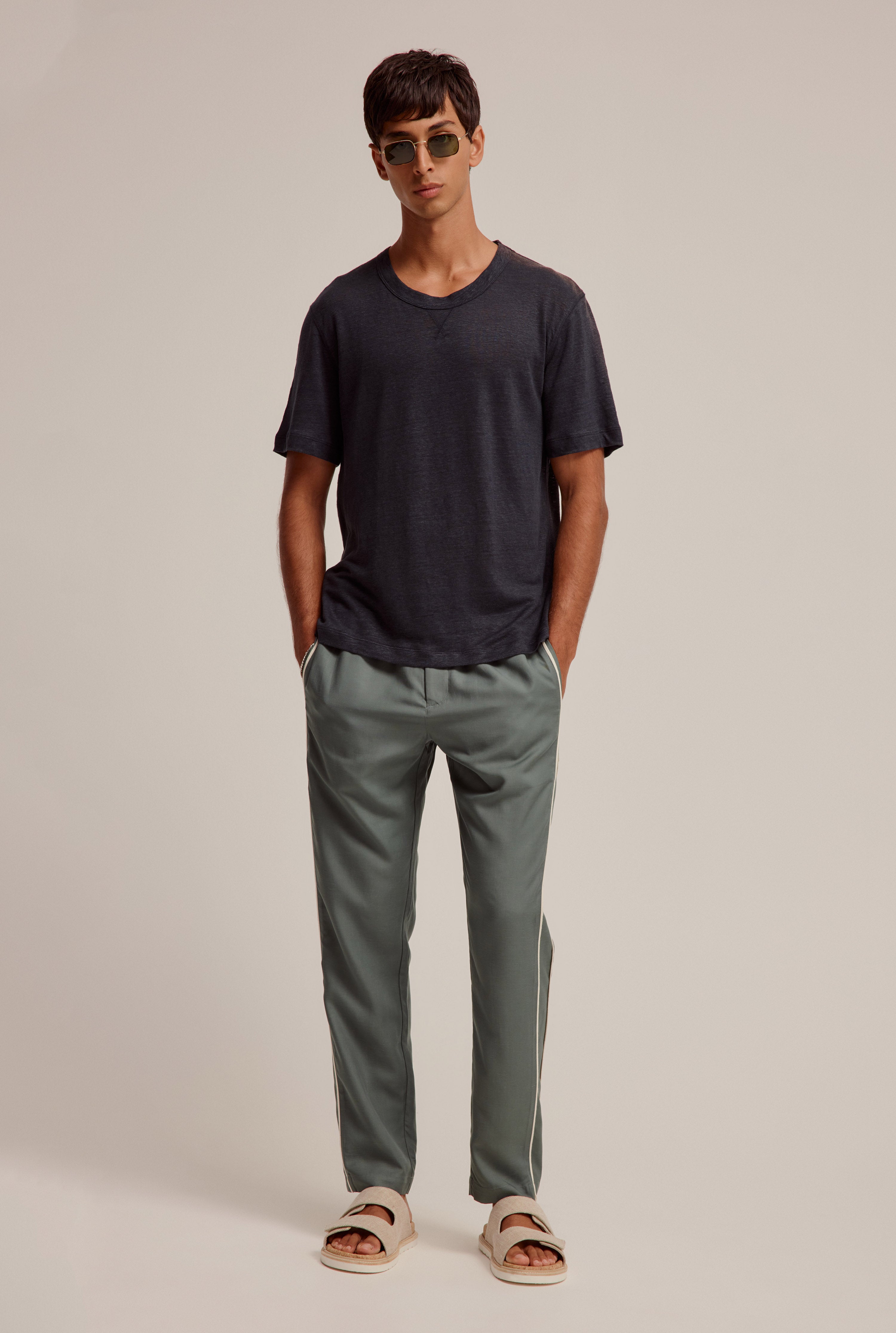 Tencel Lounge Chino - Slate Green/Natural