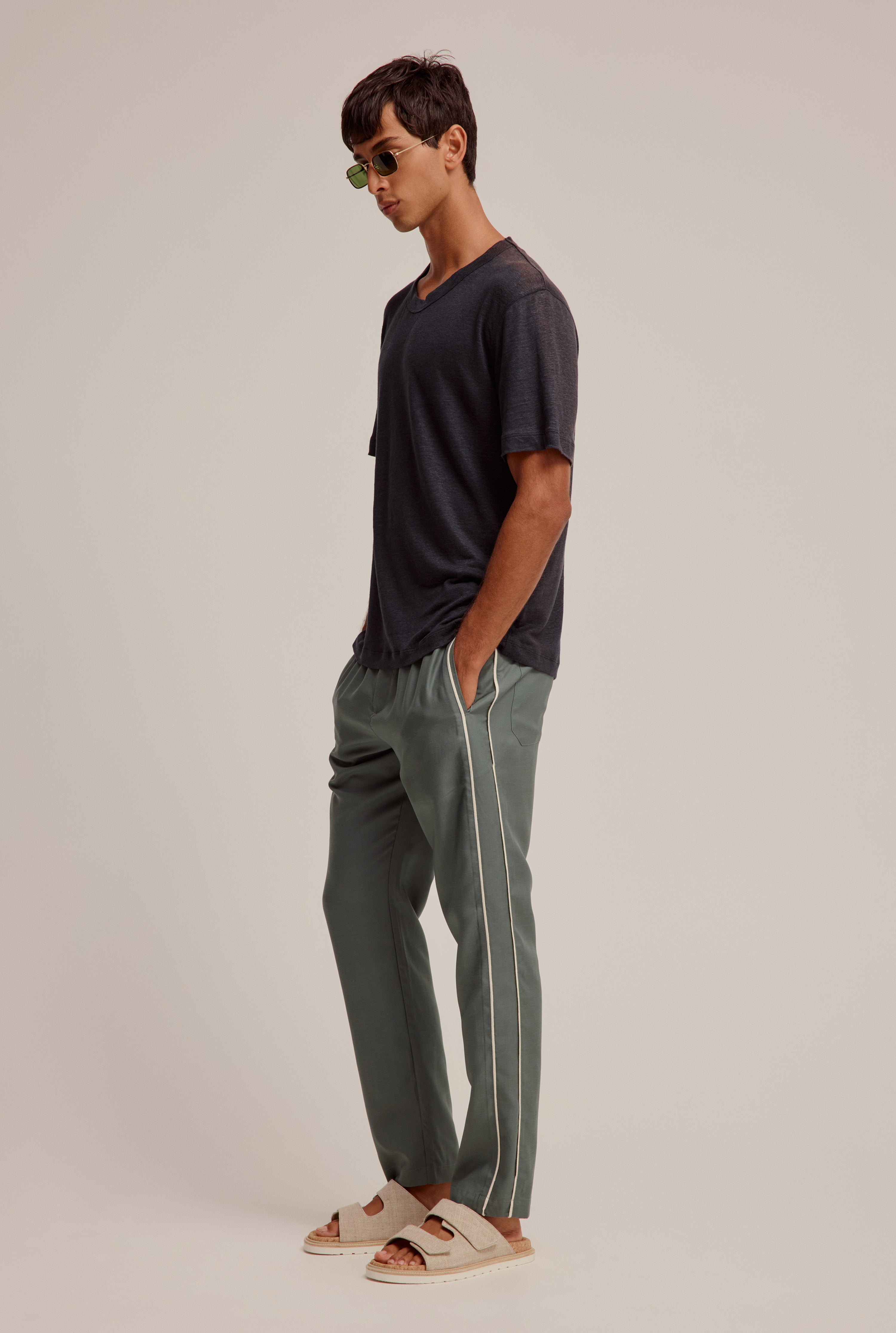 Tencel Lounge Chino - Slate Green/Natural