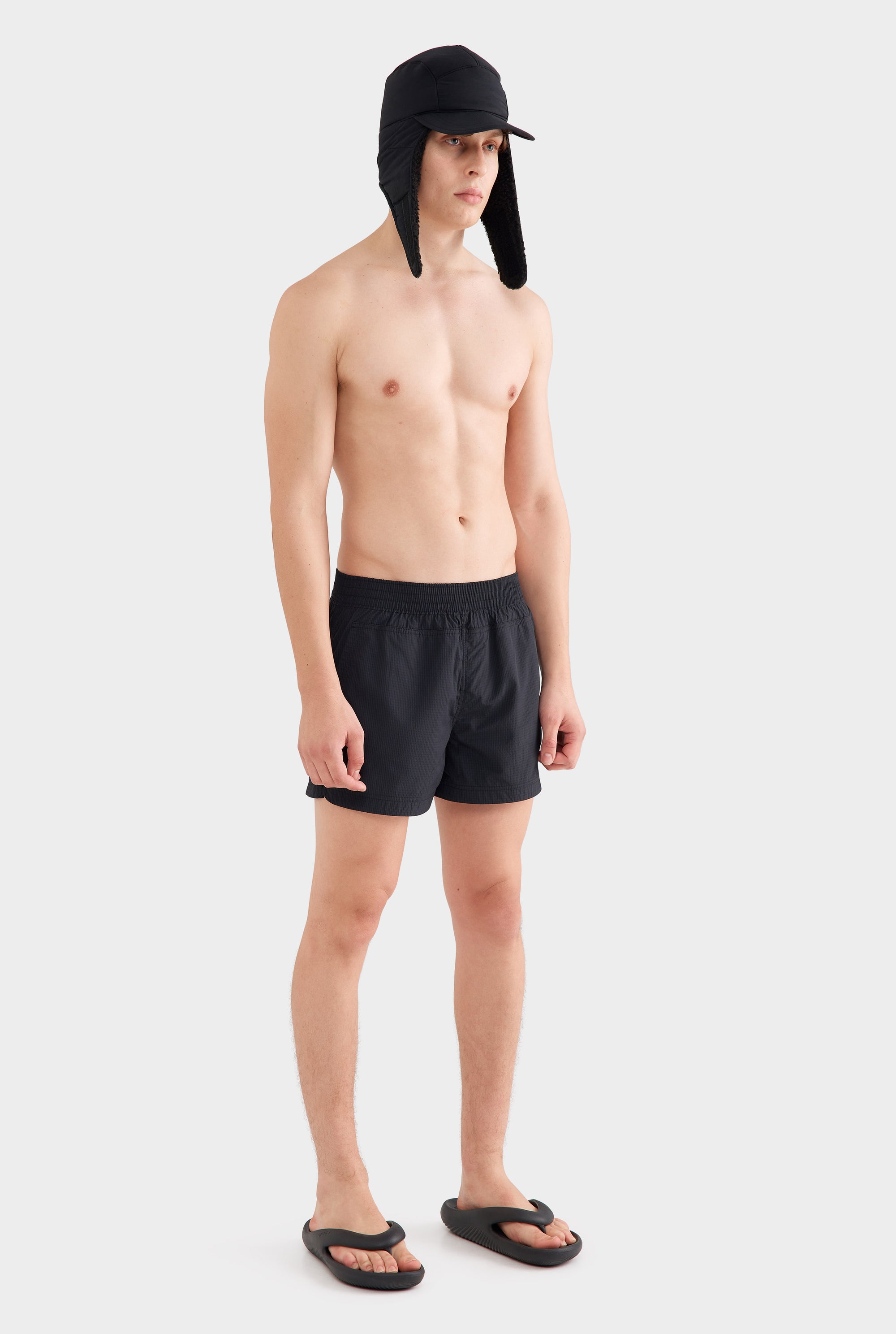 Panelled Pocket Swim Short - Black