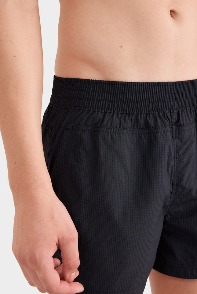 Panelled Pocket Swim Short - Black