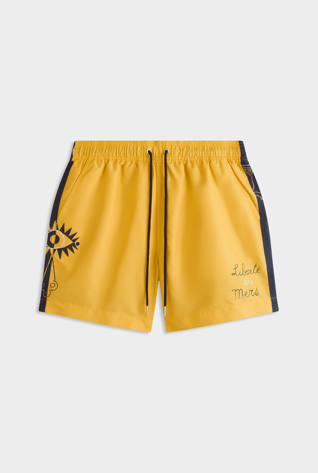 Printed Swim Short - Ink/Amber Yellow Soleil Et Mer Scene