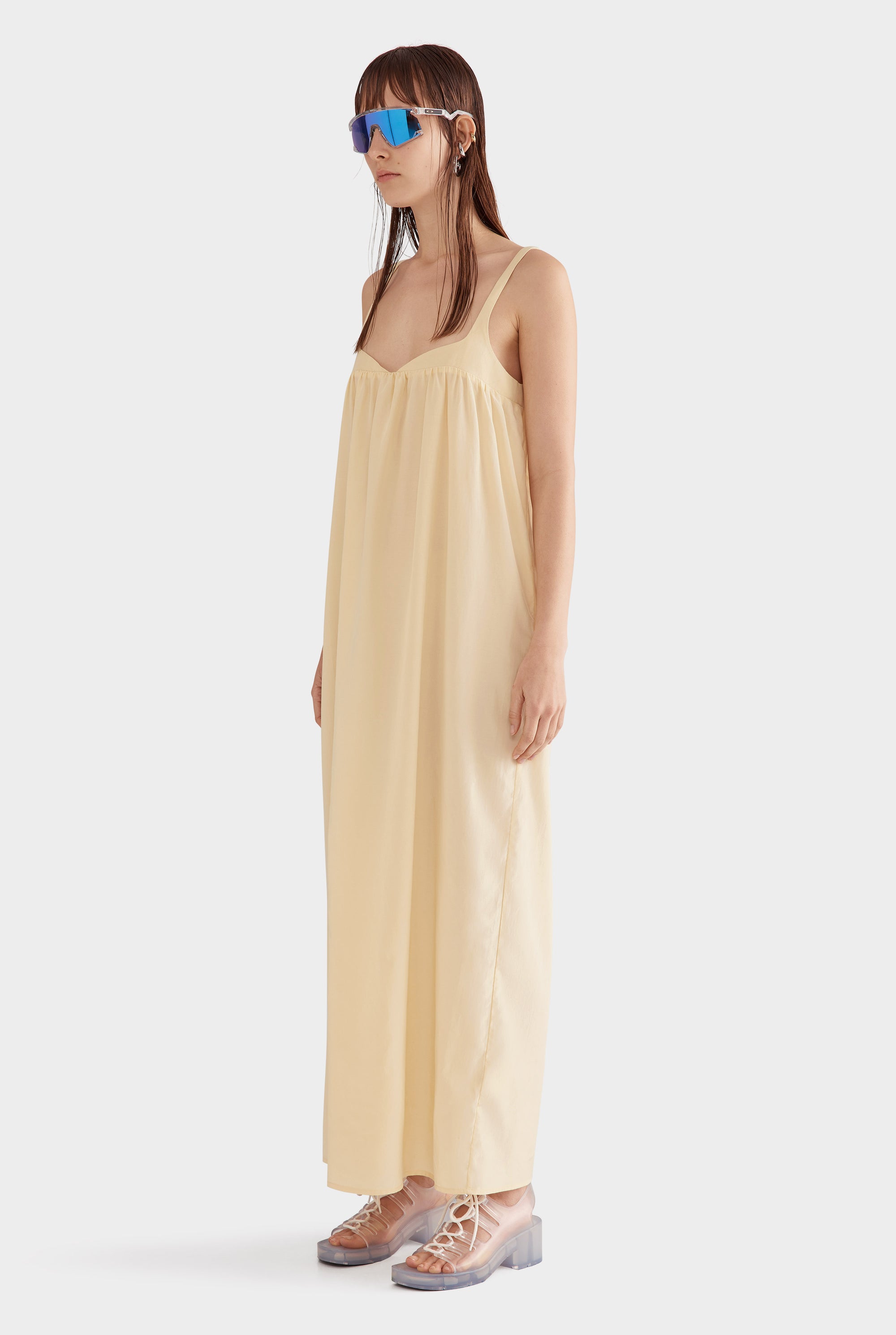 Silk Cotton Maxi Dress - Butter