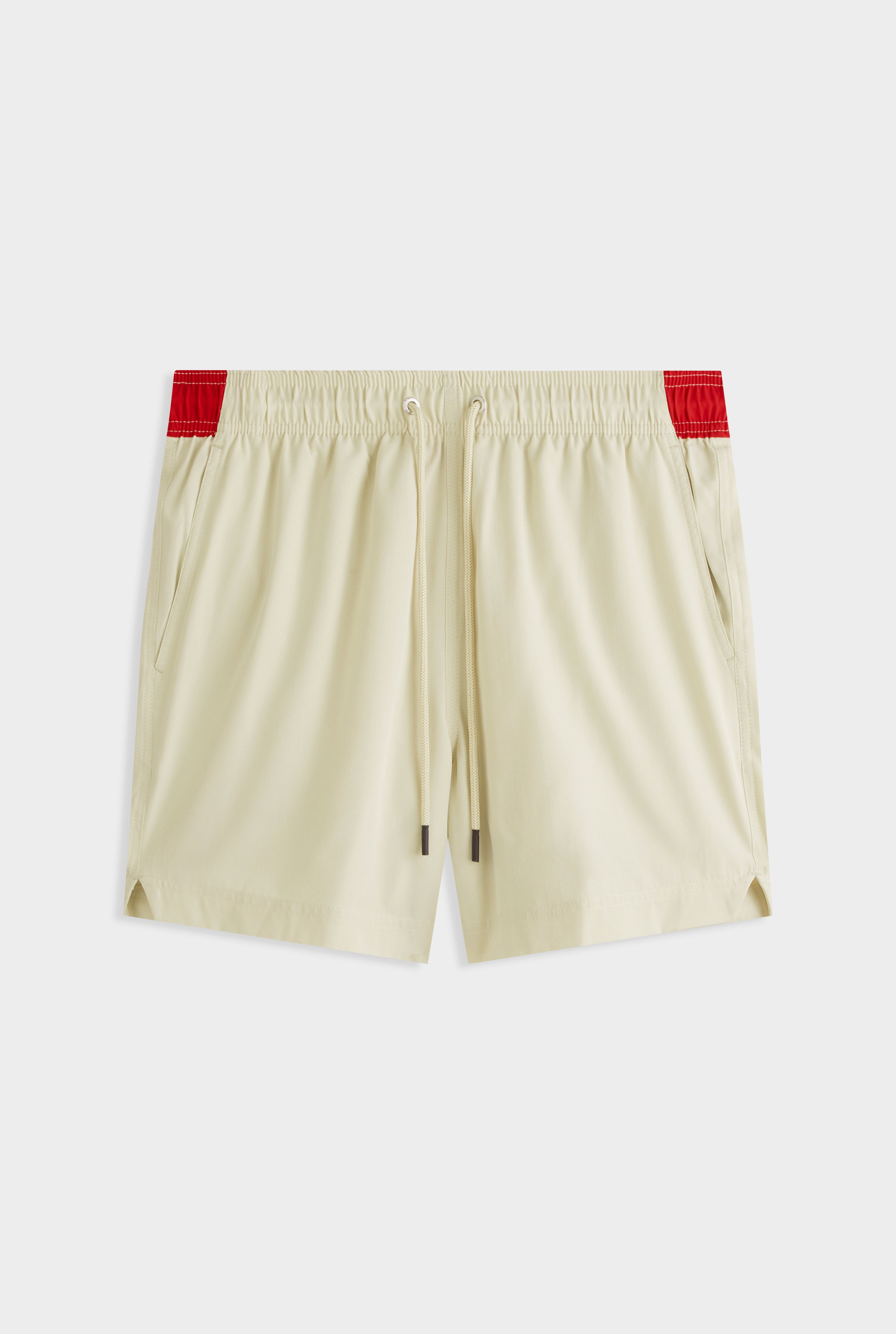 Solid Stretch Swim Short - Green Haze/Red