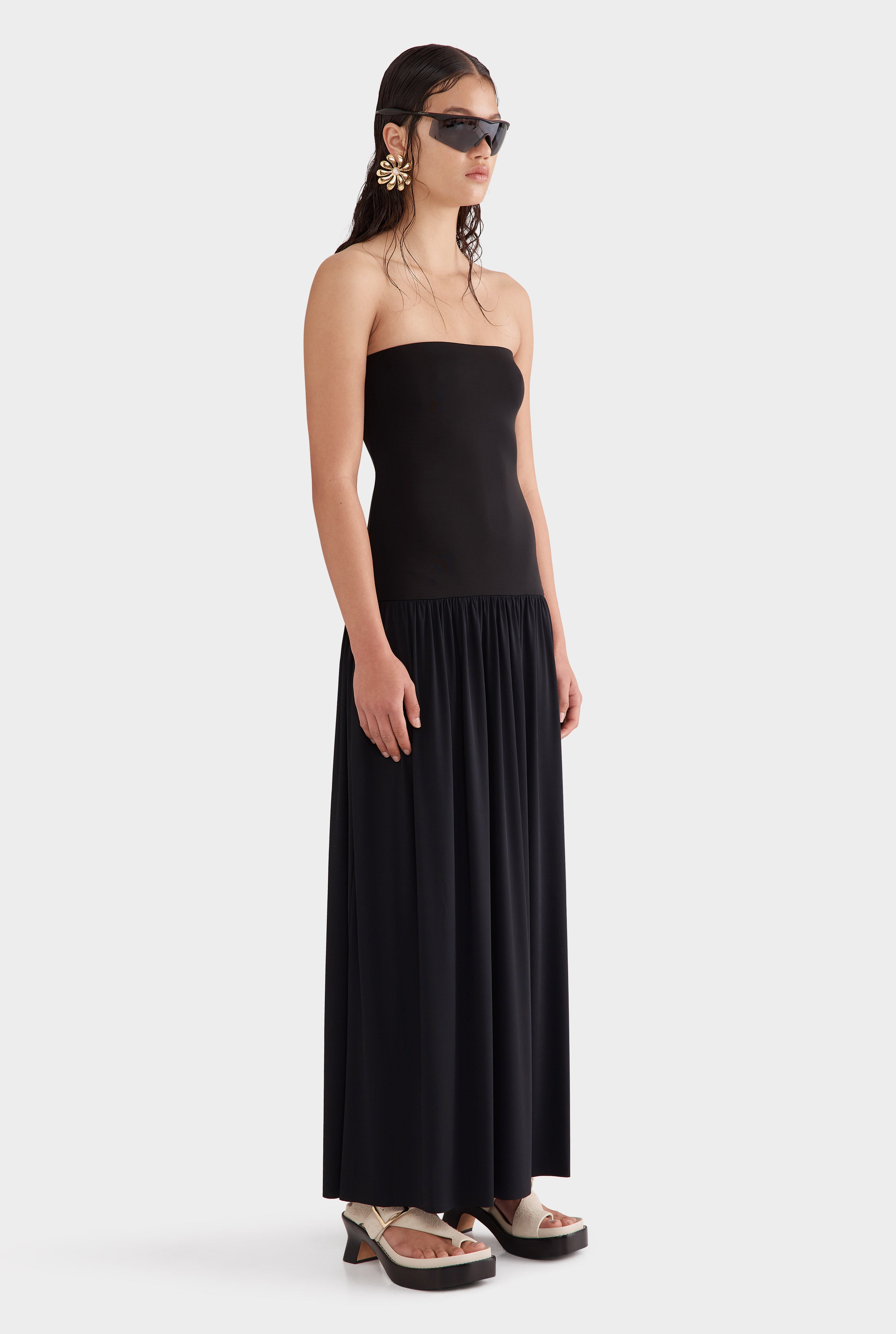 Strapless Jersey Dress - Black