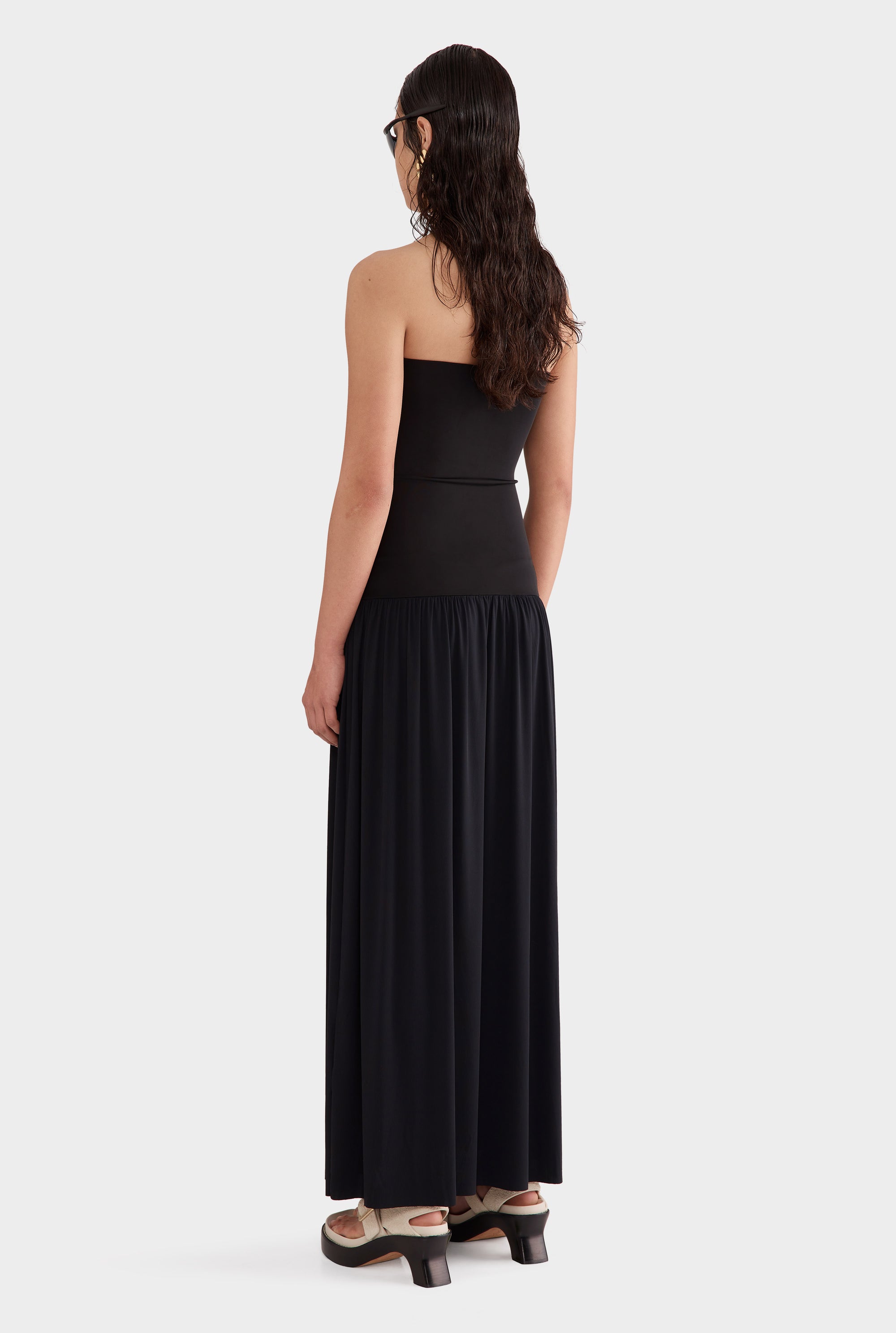 Strapless Jersey Dress - Black