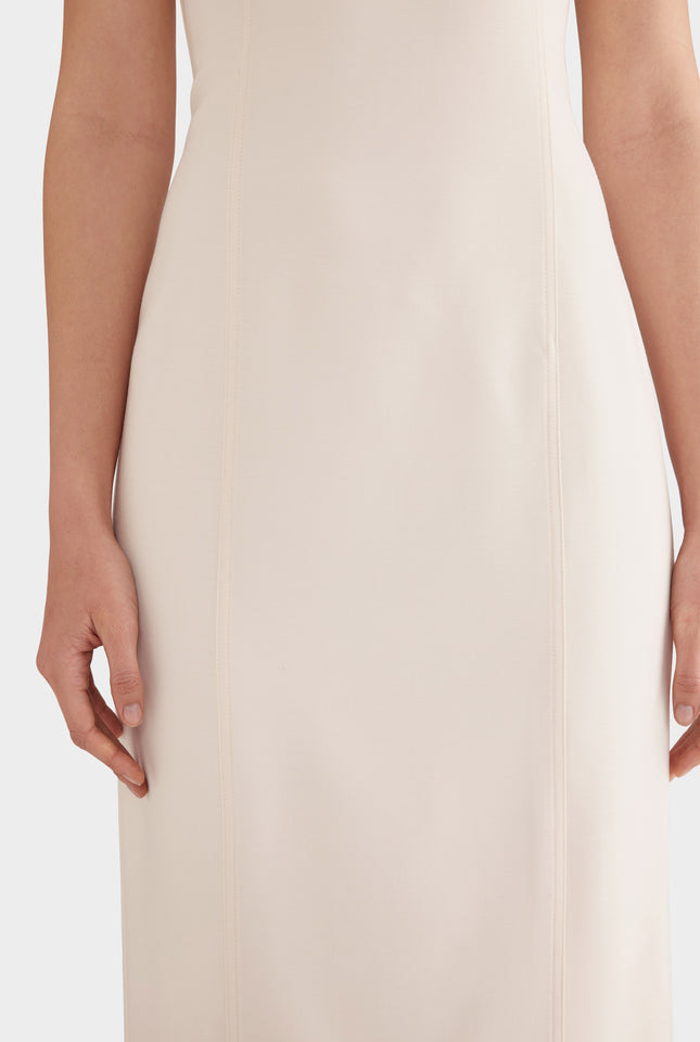 Strapless Wool Column Dress - Cream