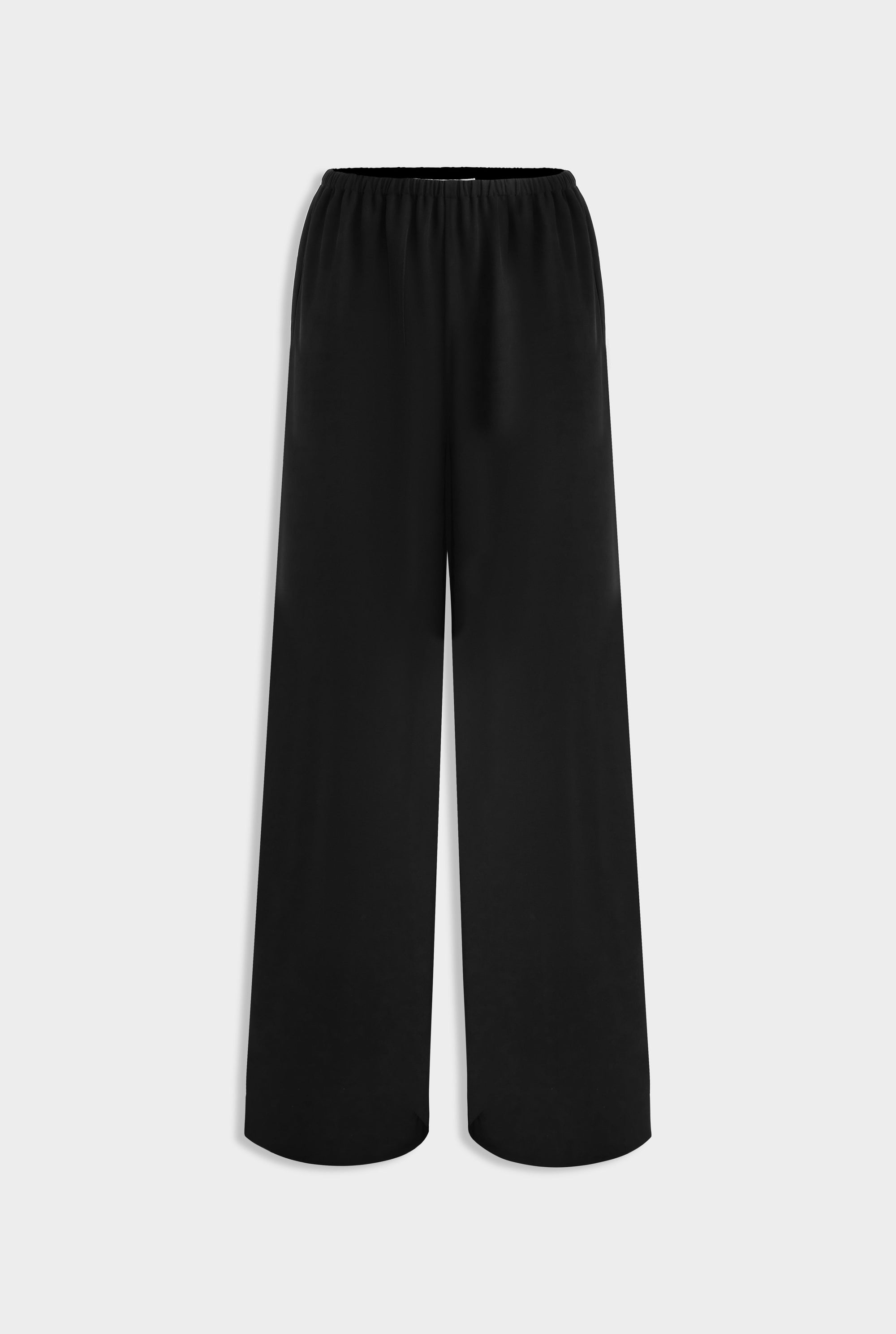 Crepe Elastic Waist Pant - Black