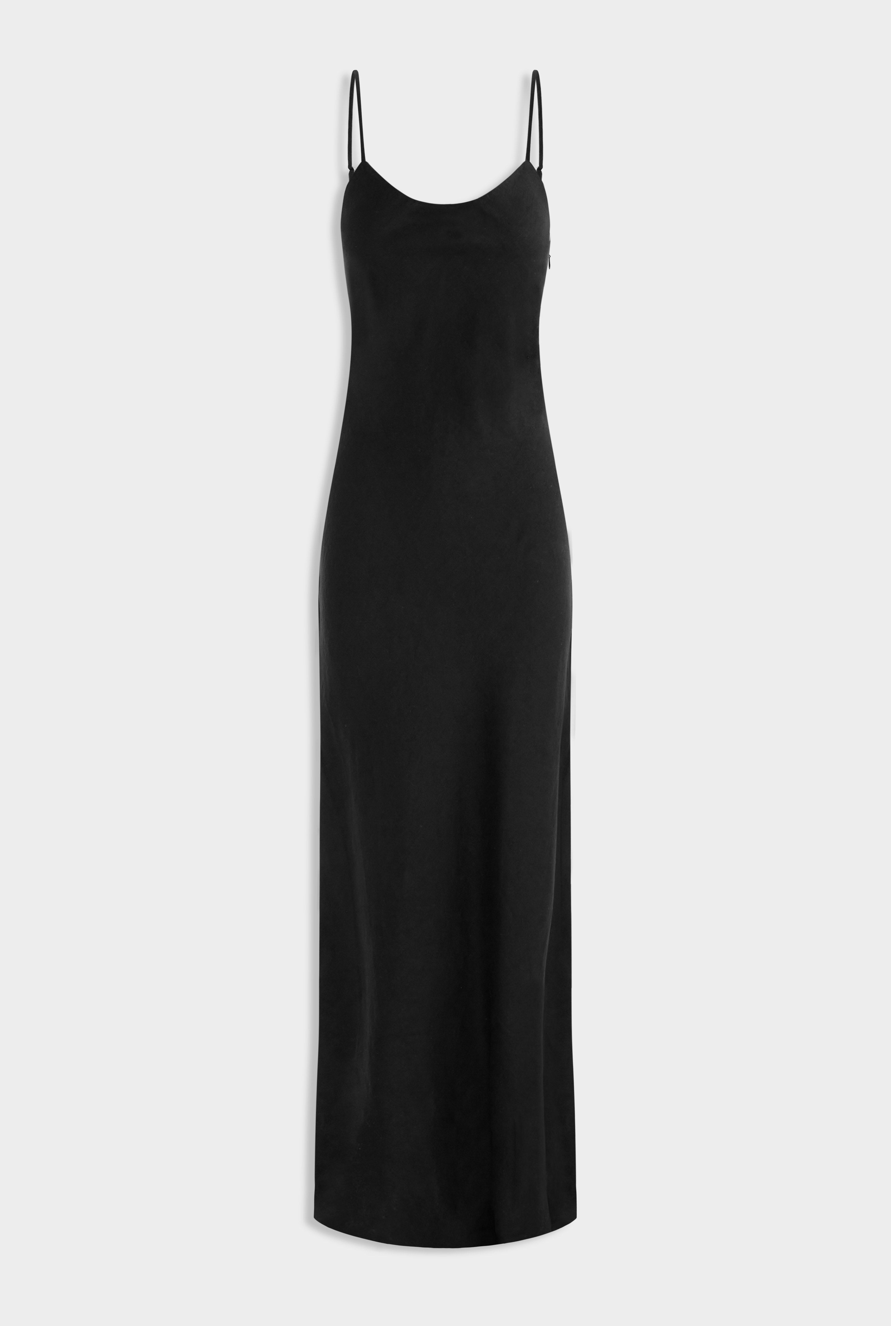 Linen Slip Dress - Black