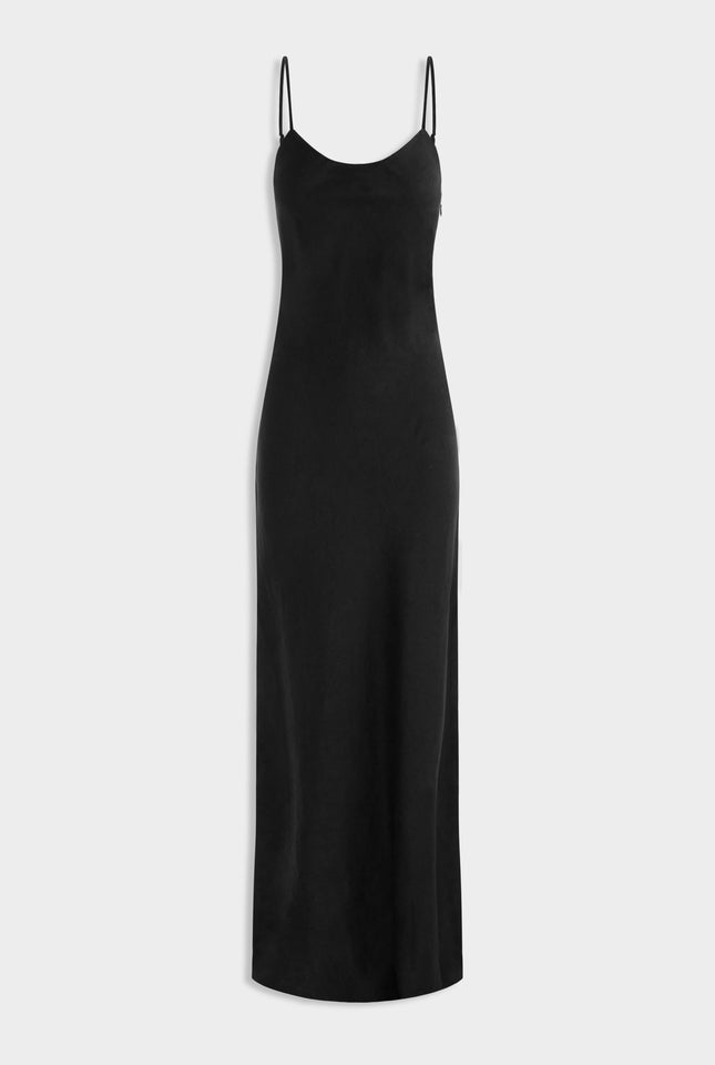 Linen Slip Dress - Black