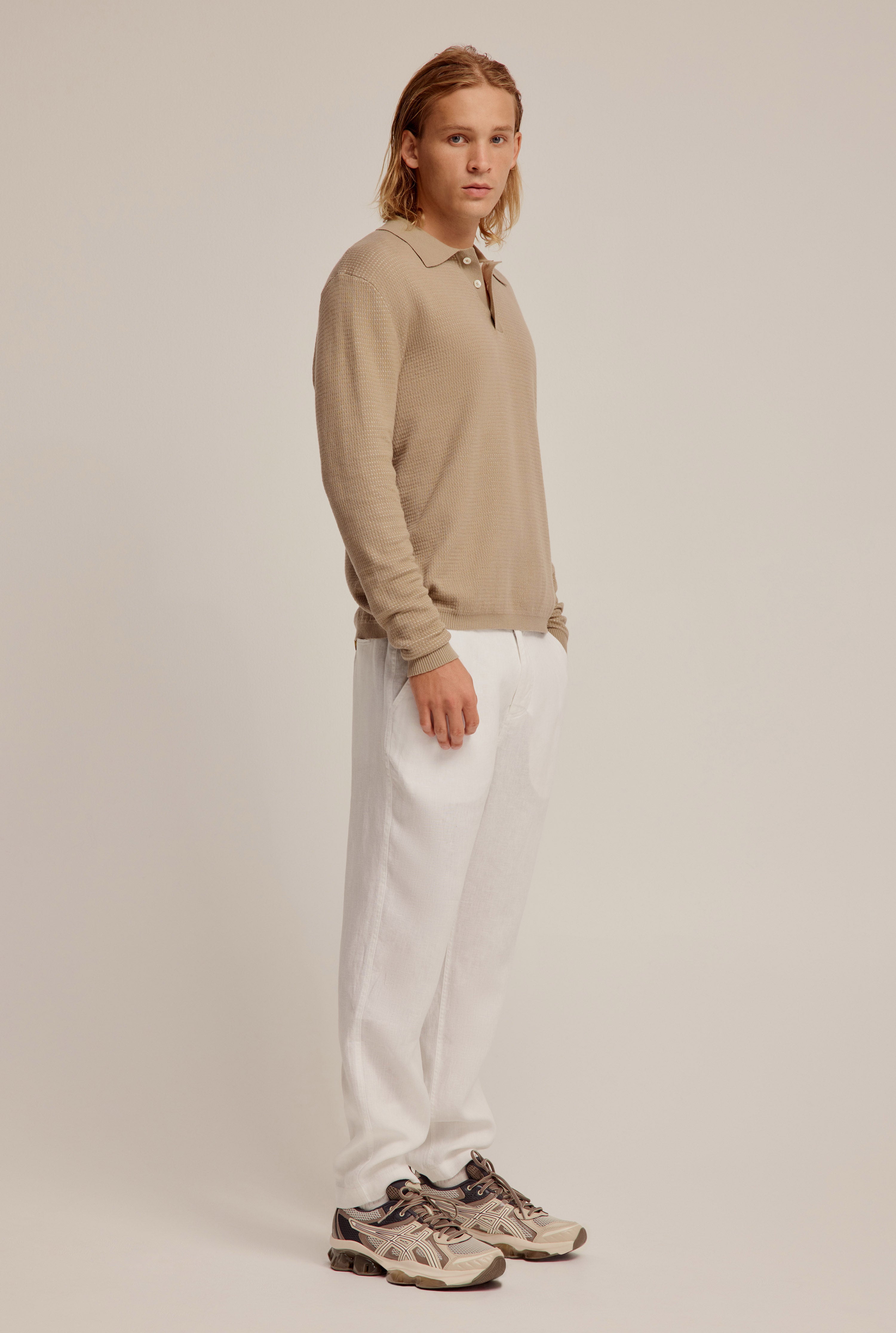 Side Tab Trouser - White