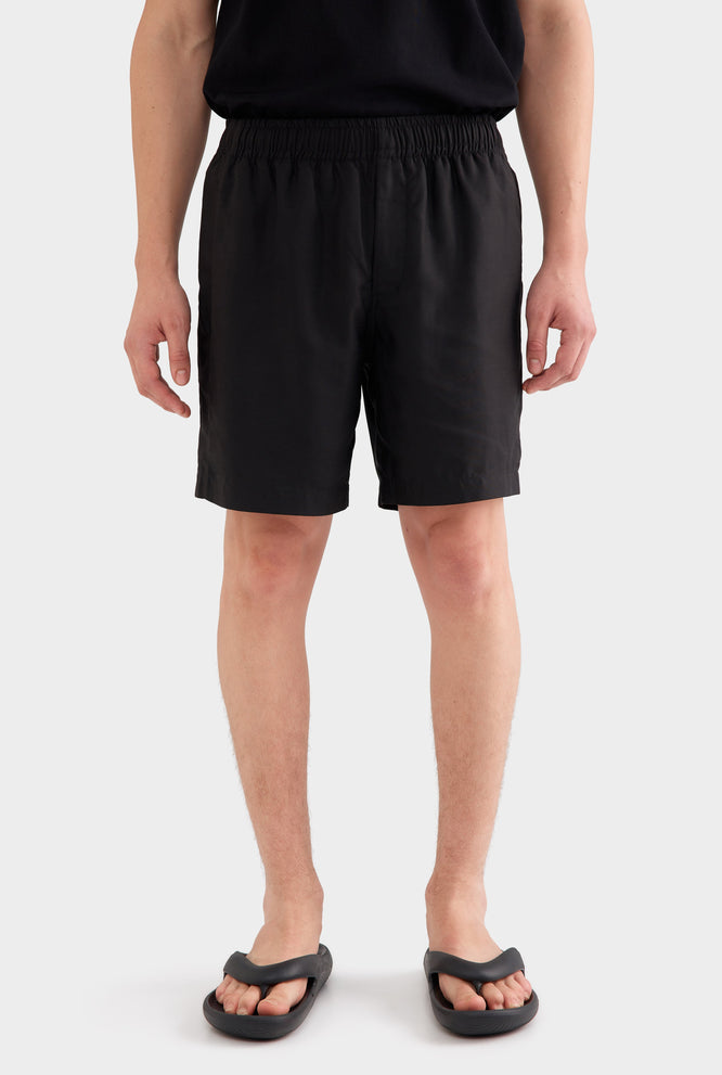 Tencel Lounge Short - Chocolate/Bright Blue