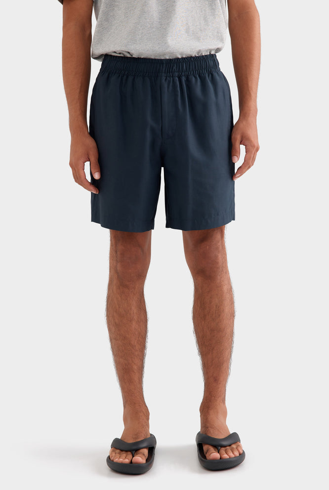 Tencel Lounge Short - Chocolate/Bright Blue