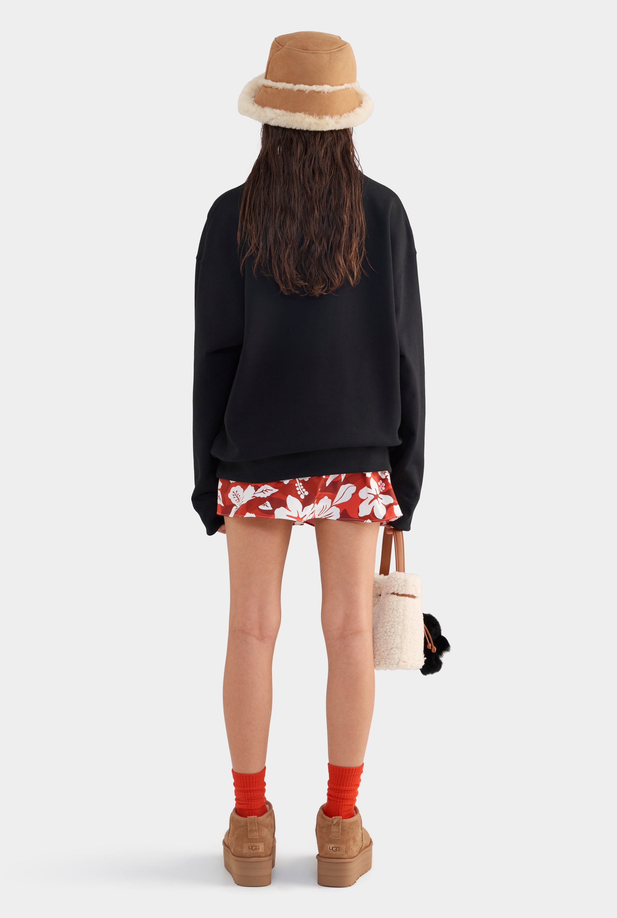 Relaxed Fleece Track Crewneck - Black