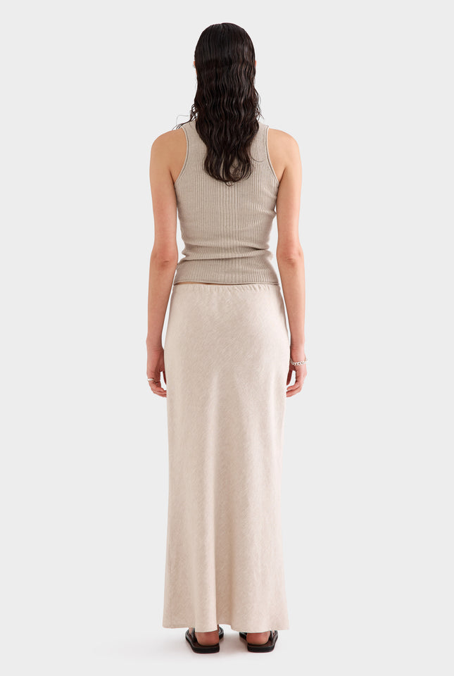 Drawstring Bias Skirt - Sand